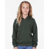 3719Y BELLA + CANVAS Youth Sponge Fleece Hoodie Heather Forest