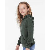 3719Y BELLA + CANVAS Youth Sponge Fleece Hoodie Heather Forest