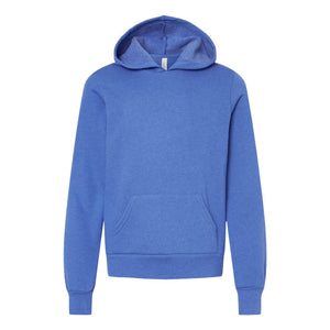 3719Y BELLA + CANVAS Youth Sponge Fleece Hoodie Heather True Royal