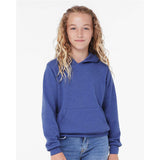 3719Y BELLA + CANVAS Youth Sponge Fleece Hoodie Heather True Royal