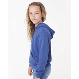 3719Y BELLA + CANVAS Youth Sponge Fleece Hoodie Heather True Royal