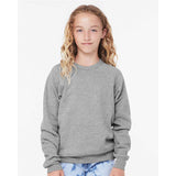 3901Y BELLA + CANVAS Youth Sponge Fleece Crewneck Sweatshirt Athletic Heather