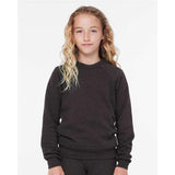 3901Y BELLA + CANVAS Youth Sponge Fleece Crewneck Sweatshirt Dark Grey Heather