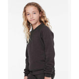 3901Y BELLA + CANVAS Youth Sponge Fleece Crewneck Sweatshirt Dark Grey Heather