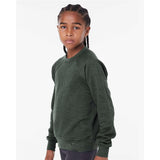 3901Y BELLA + CANVAS Youth Sponge Fleece Crewneck Sweatshirt Heather Forest