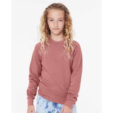 3901Y BELLA + CANVAS Youth Sponge Fleece Crewneck Sweatshirt Mauve