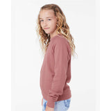 3901Y BELLA + CANVAS Youth Sponge Fleece Crewneck Sweatshirt Mauve