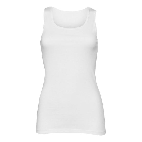 1081 BELLA + CANVAS Women's Micro Rib Tank Solid White Blend