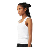 1081 BELLA + CANVAS Women's Micro Rib Tank Solid White Blend