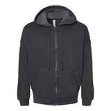 3759 BELLA + CANVAS Unisex Sponge Fleece DTM Full-Zip Hoodie Dark Grey Heather