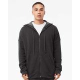 3759 BELLA + CANVAS Unisex Sponge Fleece DTM Full-Zip Hoodie Dark Grey Heather