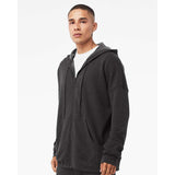 3759 BELLA + CANVAS Unisex Sponge Fleece DTM Full-Zip Hoodie Dark Grey Heather