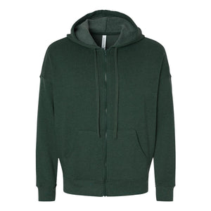 3759 BELLA + CANVAS Unisex Sponge Fleece DTM Full-Zip Hoodie Heather Forest