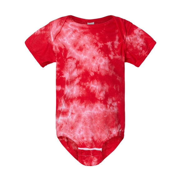 340CR Dyenomite Infant Crystal Tie-Dyed Onesie Red