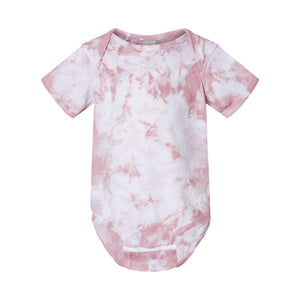 340CR Dyenomite Infant Crystal Tie-Dyed Onesie Rose Crystal