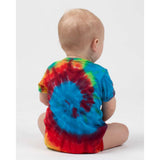 340MS Dyenomite Infant Spiral Tie-Dyed Onesie Rainbow