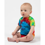 340MS Dyenomite Infant Spiral Tie-Dyed Onesie Rainbow