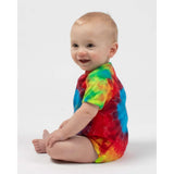 340MS Dyenomite Infant Spiral Tie-Dyed Onesie Rainbow