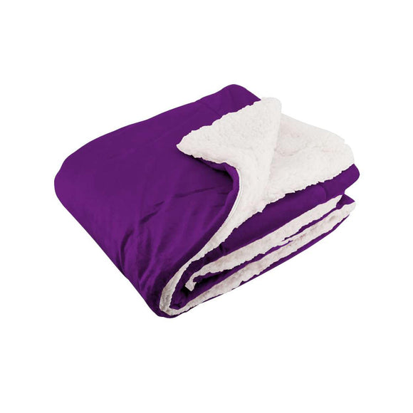 8712 Alpine Fleece Micro Mink Sherpa Blanket Plum