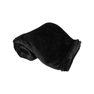 8727 Alpine Fleece Oversized Mink Touch Luxury Blanket Black