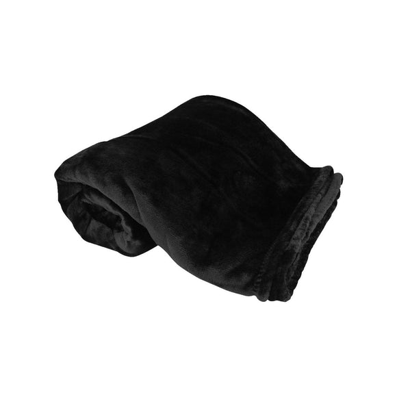 8727 Alpine Fleece Oversized Mink Touch Luxury Blanket Black