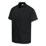 051W Chef Designs Women's Airflow Raglan Chef Coat Black/ Black Mesh