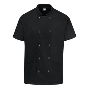 051W Chef Designs Women's Airflow Raglan Chef Coat Black/ Black Mesh