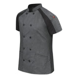 051W Chef Designs Women's Airflow Raglan Chef Coat Charcoal Heather/ Charcoal/ Black Mesh