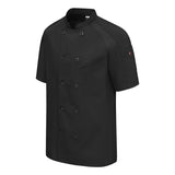 052M Chef Designs Airflow Raglan Chef Coat Black/ Black Mesh