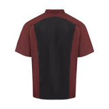 052M Chef Designs Airflow Raglan Chef Coat Merlot Heather/ Black Mesh