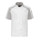 052M Chef Designs Airflow Raglan Chef Coat White/ Grey Mesh