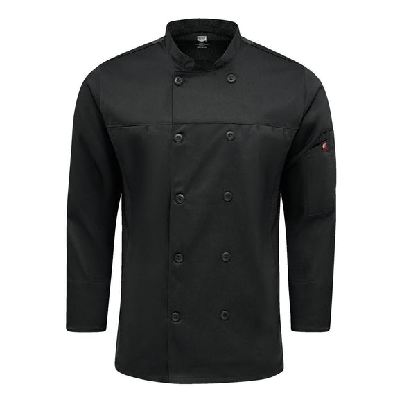 054M Chef Designs Deluxe Airflow Chef Coat Black