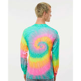 2000 Colortone Tie-Dyed Long Sleeve T-Shirt Minty Rainbow