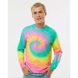 2000 Colortone Tie-Dyed Long Sleeve T-Shirt Minty Rainbow