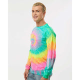 2000 Colortone Tie-Dyed Long Sleeve T-Shirt Minty Rainbow