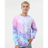 2000 Colortone Tie-Dyed Long Sleeve T-Shirt Cotton Candy