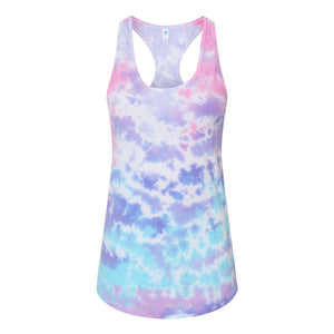 3400 Colortone Tie-Dyed Racerback Tank Top Cotton Candy