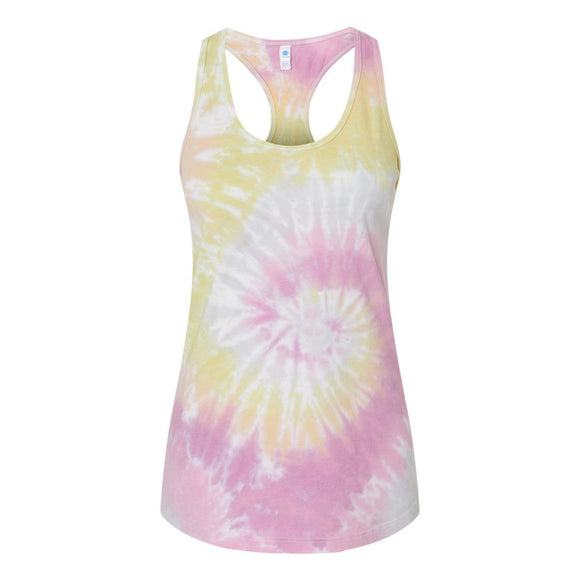 3400 Colortone Tie-Dyed Racerback Tank Top Desert Rose