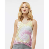 3400 Colortone Tie-Dyed Racerback Tank Top Desert Rose