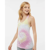 3400 Colortone Tie-Dyed Racerback Tank Top Desert Rose