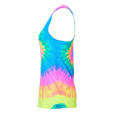 3400 Colortone Tie-Dyed Racerback Tank Top Neon Rainbow