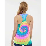 3400 Colortone Tie-Dyed Racerback Tank Top Neon Rainbow