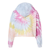 8333 Colortone Women's Tie-Dyed Crop Hooded Sweatshirt Desert Rose