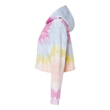 8333 Colortone Women's Tie-Dyed Crop Hooded Sweatshirt Desert Rose