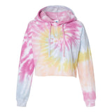 8333 Colortone Women's Tie-Dyed Crop Hooded Sweatshirt Desert Rose