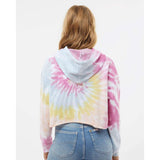 8333 Colortone Women's Tie-Dyed Crop Hooded Sweatshirt Desert Rose