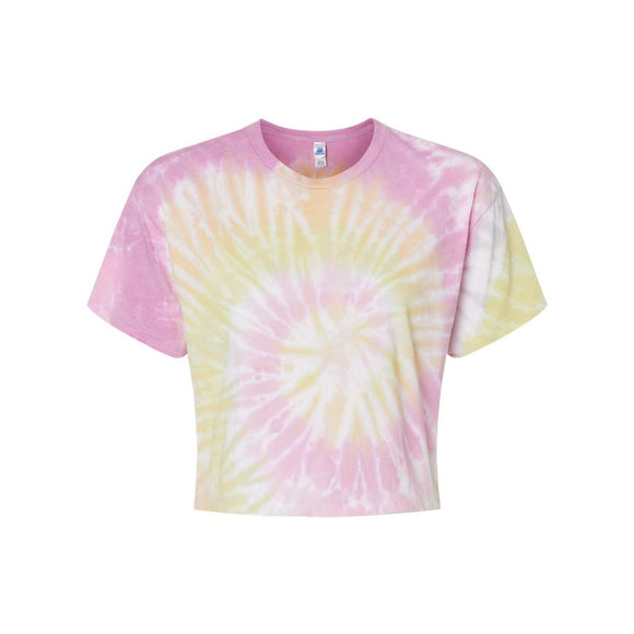 1050 Colortone Women's Tie-Dyed Crop T-Shirt Desert Rose