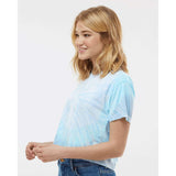 1050 Colortone Women's Tie-Dyed Crop T-Shirt Lagoon