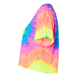 1050 Colortone Women's Tie-Dyed Crop T-Shirt Neon Rainbow