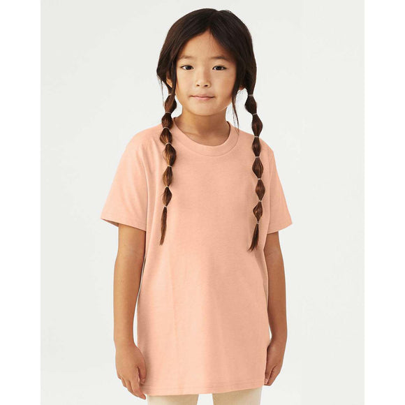 3001YCVC BELLA + CANVAS Youth CVC Jersey Tee Heather Peach